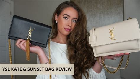 ysl sunset vs kate|YSL SAINT LAURENT KATE SMALL & SUNSET MEDIUM BAG .